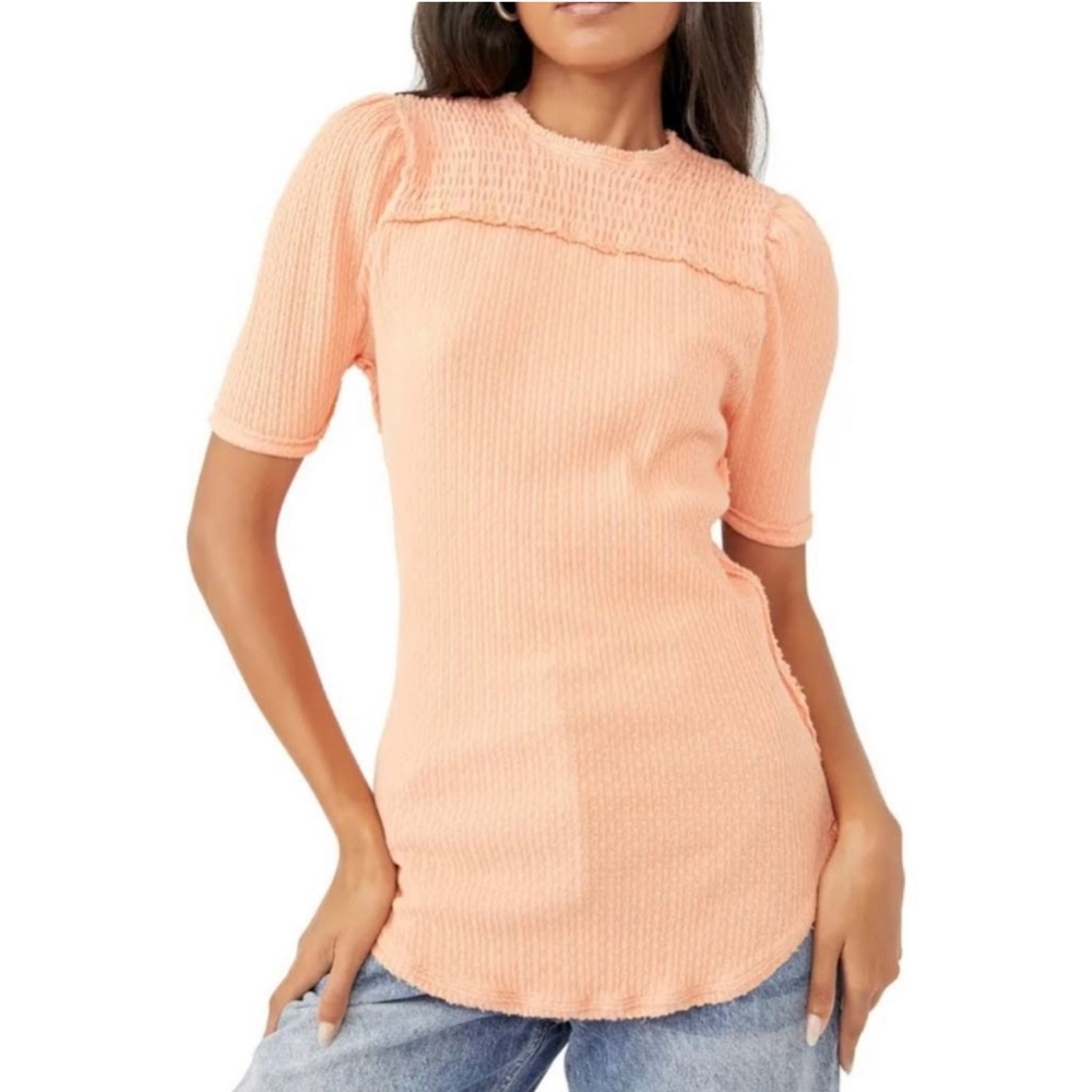 Free People Care Delicious Tee in orange Size XL.